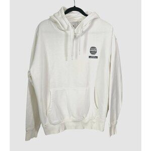 D&F White Hoodie with Front Pocket & Hooded Design Size XL